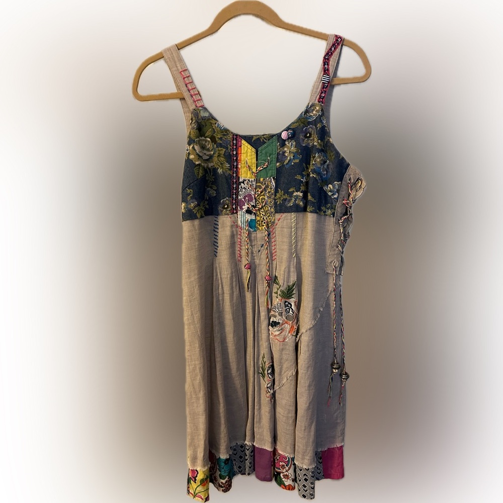 Fanelli women’s size S Patchwork Summer Dress 100% Cotton